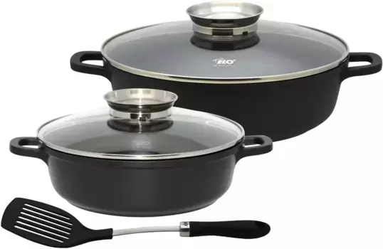 Кастрюля Elo "Alucast", литой алюминий, (набор, 5 шт.), индукционная 28 см, черный