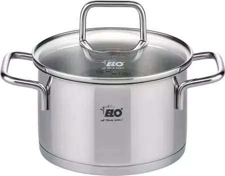 Кастрюля Elo "Цитрин", нержавеющая сталь 18/8, (1 шт.), индукция 12 см, цвет edelstahlfarben