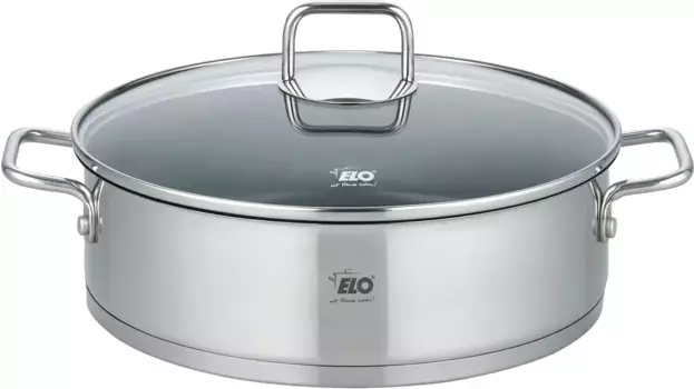 Кастрюля Elo "Цитрин", нержавеющая сталь 18/8, (1 шт.), индукционная, 28 см 28 см + высота 8 см, цвет edelstahlfarben