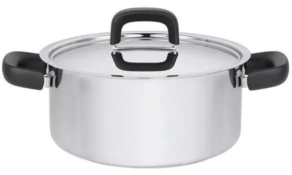 Кастрюля Fiskars 855353 нержавеющая сталь серебро 3 литра, кастрюля с крышкой
