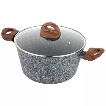 Кастрюля FLORINA из алюминия (4,1 л) 24 см I Кастрюля со стеклянной крышкой I Мягкая ручка и 3-слойное покрытие I Антипригарное покрытие I Идеально подходит для индукционных плит, газовых и электрических плит