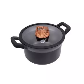 Кастрюля GRWE 24 см со стеклянной крышкой, серия Alu-Line