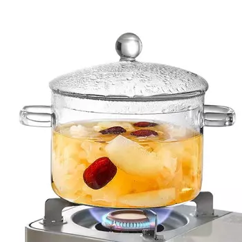 Кастрюля из боросиликатного стекла с крышкой Peaoy 64 унции