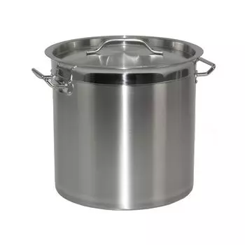 Кастрюля из нержавеющей стали с усиленными краями и крышкой 32см В32см 25,7 литра GVKECO