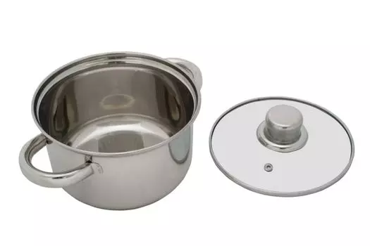 Кастрюля из нержавеющей стали со стеклянной крышкой 5,2 л Кастрюля диаметром 24 см Expo Brse