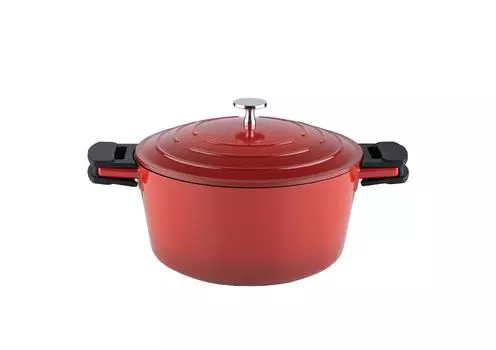 Кастрюля Kelomat Keramika Red с крышкой 28 см, 6,8 л, индукционная Riess