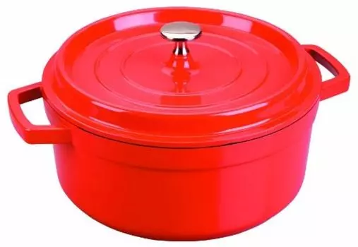 Кастрюля Lacor 25916 с крышкой, чугун/алюминий, диаметр 16 см, подходит для индукционных плит