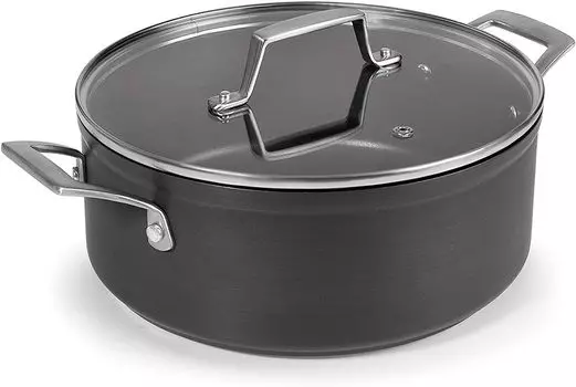 Кастрюля Lacor Anodized с крышкой, анодированный алюминий 20 см