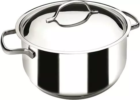 Кастрюля Lacor из нержавеющей стали, 24 СМ С КРЫШКОЙ Кастрюля с крышкой, нержавеющая сталь, диаметр 24 см, подходит для индукционных плит