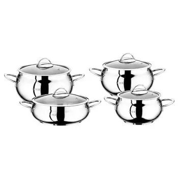 Кастрюля OMS, кастрюля, кастрюля для супа, универсальная кастрюля, индукционная нержавеющая сталь 18/10, Tencere, литр и размеры: 1,4 литра, 14x9 см