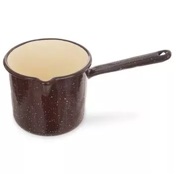 Кастрюля ORION эмалированная кастрюля 1,2л в КОРИЧНЕВОМ цвете