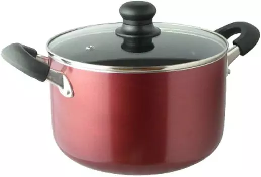 Кастрюля половинного размера для гостиной, 8,7 дюйма (22 см), кухня, индукционная, винно-красная LIVING