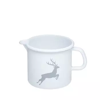 Кастрюля Riess 12см 1 литр эмаль деревенский олень серый