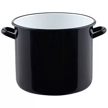 Кастрюля Riess гигантская с фланцем 28см 12 литров Classic Black Enamel