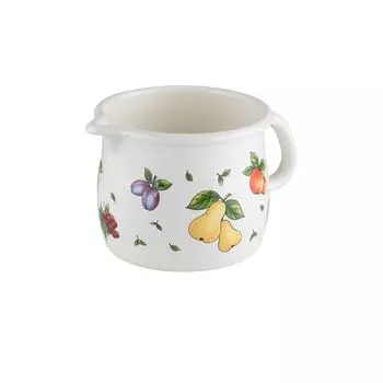 Кастрюля Riess выпуклая 12см 1 литр эмаль Country Fruit Garden индукционная