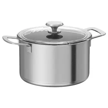 Кастрюля с крышкой, нержавеющая сталь/стекло, 5 л, HEMKOMST IKEA
