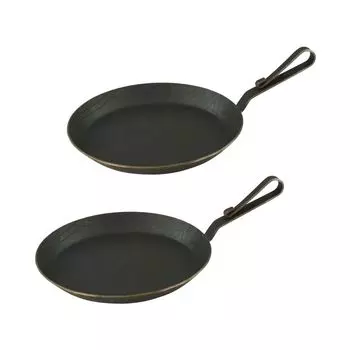 Кастрюля сервировочная из кованого железа с изогнутой ручкой-крючком 28 см 2 шт GVKECO