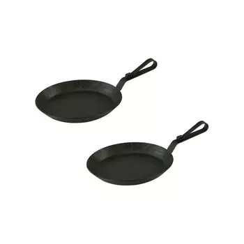 Кастрюля сервировочная из кованого железа с изогнутой ручкой-крючком 20 см 2 шт GVKECO