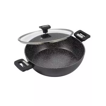 Кастрюля сервировочная с крышкой 28 см Marble Black новая столовая культура neuetischkultur