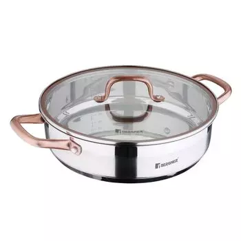 Кастрюля со стеклянной крышкой Bergner Copper нержавеющая сталь 3,8 л 28 см