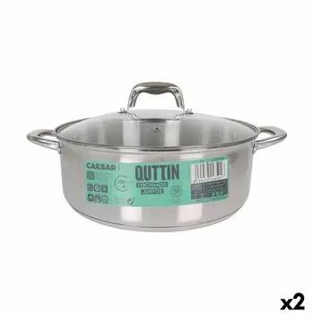 Кастрюля со стеклянной крышкой Quttin Caesar сталь 30 x 11,5 см (2 шт.)