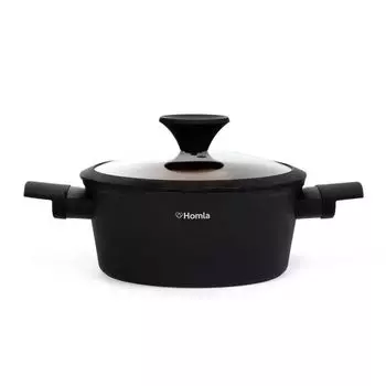 Кастрюля ТРИССТАН с крышкой черно-оранжевая 2,4 л ХОМЛА Homla