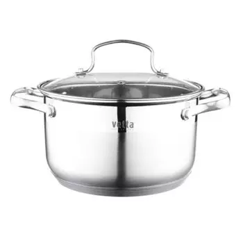 Кастрюля Vetta из нержавеющей стали 2,6 литра со стеклянной крышкой