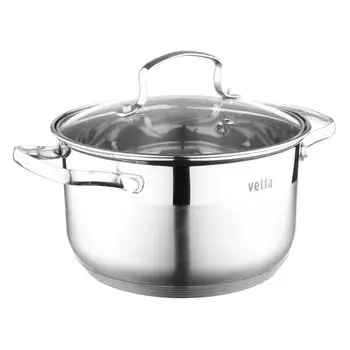 Кастрюля Vetta из нержавеющей стали 3,5 литра со стеклянной крышкой