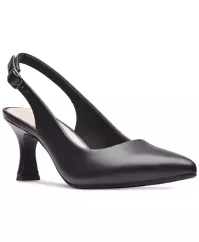 Каталейна Кожаные Туфли-лодочки на Шпильке с Открытой Пяткой Clarks, черный