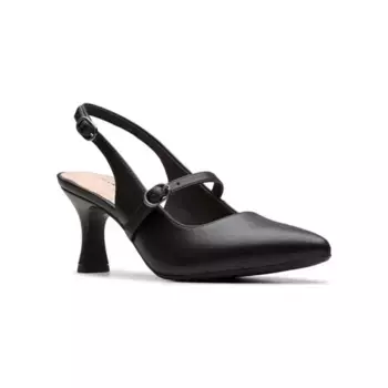 Каталейна рубиновые женские кожаные туфли-лодочки на каблуке Clarks, цвет black leather