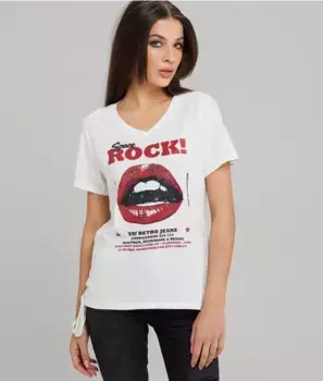 Каталонская футболка Retro Jeans, белый