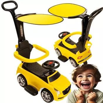 Катание с гидом Детская машинка толкать машину с места Желтая машинка PakaNiemowlaka