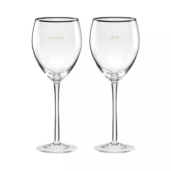 Kate Spade New York Cheers To Us Бокалы для сладкого и сухого вина, набор из 2 шт, белый