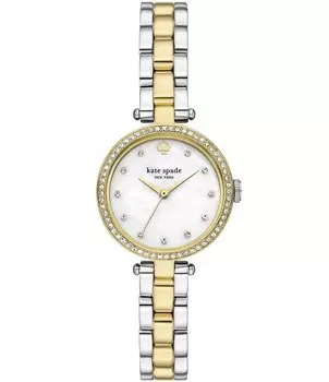 Kate Spade New York Женские часы с браслетом из нержавеющей стали с тремя стрелками и двумя кристаллами в Голландии, золотой
