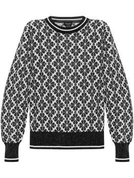 Kate Spade свитер с круглым вырезом и монограммным узором, черный