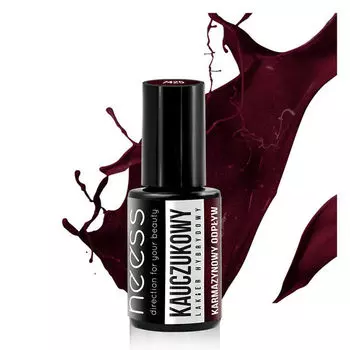 Каучуковый гибридный лак для ногтей малиновый дренаж, 4 мл Neess, цвет karmazynowy odpyw