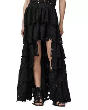 Кавалерийская юбка с вышивкой ALLSAINTS, черный