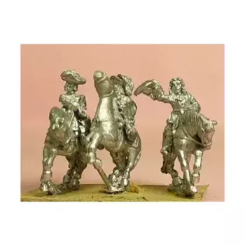 Кавалерия/драгуны в широкополых шляпах, с конными генералами и офицерами, European Armies 1660-1745 - Cavalry - Command (15mm)