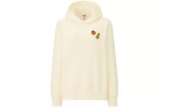 KAWS XX Sesame Street Bert & Ernie Heads Худи Asia Women's Sizing UNIQLO, слоновая кость