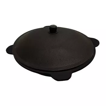 Казань чугунная 22 литра с алюминиевой крышкой Узбекская Казань гладкое дно Namangan