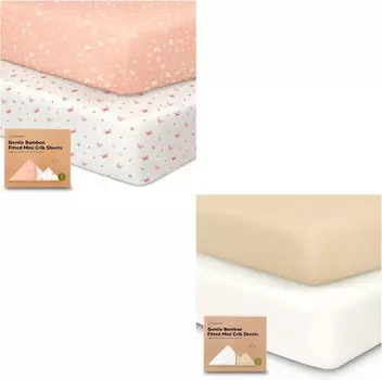 Kea 2-Pack мини-простыней для детской кроватки и встроенных простыней Pack and Play — Pack N Play Простыни, органические простыни для детской кроватки для матраса Pack and Play, простыни Playard для детской кроватки KeaBabies