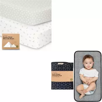 Kea 2-Pack мини-простыней для детской кроватки KeaBabies