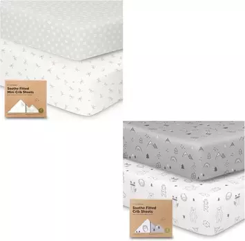 Kea 2 упаковки мини-простыней для кроватки Babies и 2 упаковки органических простыней для кроватки — Playard Детские простыни для кроватки KeaBabies