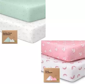 Kea 2 упаковки органических простыней для кроватки для мальчиков и девочек - трикотажная простыня для кроватки KeaBabies