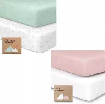 Kea 2 упаковки органических простыней для кроватки для мальчиков и девочек - трикотажная простыня для кроватки KeaBabies