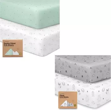 Kea 2 упаковки органических простыней для кроватки для мальчиков и девочек - трикотажная простыня для кроватки KeaBabies