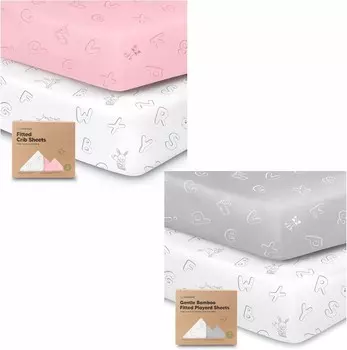 Kea 2 упаковки органических простыней для кроватки для мальчиков и девочек и 2 упаковки мини-простыней для кроватки — простыня для кроватки из джерси KeaBabies