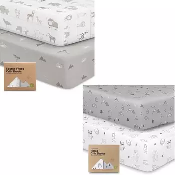 Kea 2 упаковки органических простыней для кроватки для мальчиков и девочек - трикотажная простыня для кроватки KeaBabies