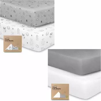 Kea 2 упаковки органических простыней для кроватки для мальчиков и девочек - трикотажная простыня для кроватки KeaBabies