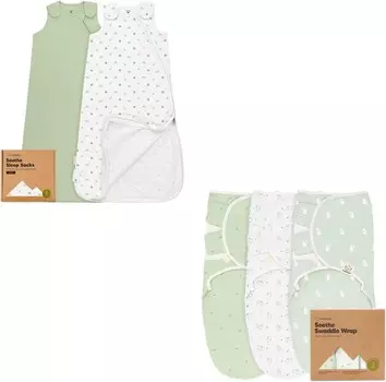 Kea 2 упаковки органических спальных мешков для младенцев, 100 % хлопок и 3 упаковки органических детских пеленальных мешков — детский спальный мешок, пеленальный мешок для новорожденных, носимое детское одеяло KeaBabies